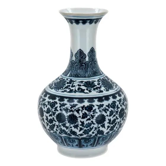 Vaso Decorativo Enfeite Casa Cerâmica 31x18x18cm Azul