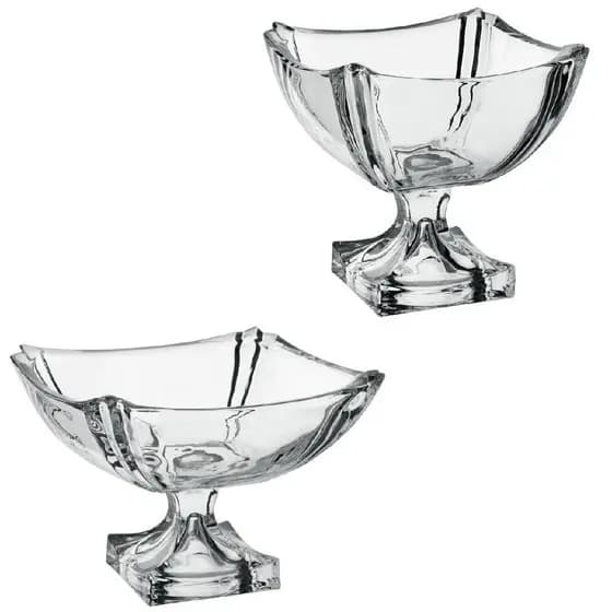 Kit 2 Centros de Mesa Decorativo Fruteira com Pe Home&Co Transparente Vidro