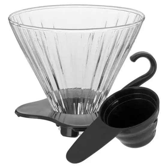Suporte Filtro Café 10x11x11cm Borosilicato Transparente com Acessorio