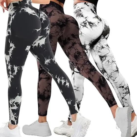 HNYHWKR Calças longas de ioga com estampagem feminina, sem costura, secam rápido e são respiráveis