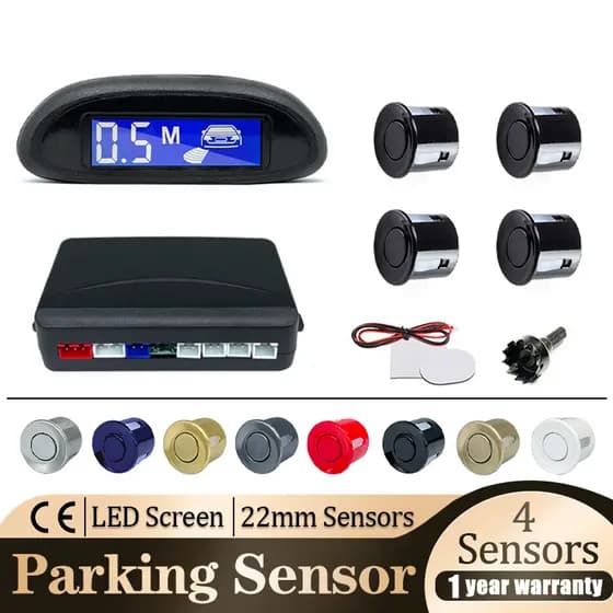 Sensor De Estacionamento Reverso Kit Completo Com Visor Digital Sinal Sonoro Oito Cores 4 * 22mm Sensores