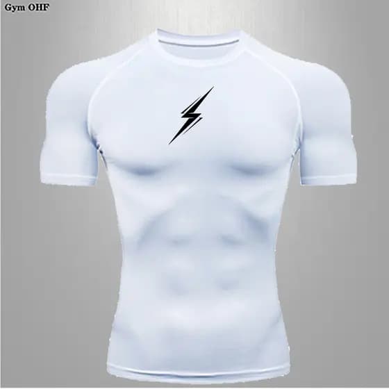 Camisa De Compressão Masculina Manga Curta Esportes Umidade Wicking Base Equipamento Camiseta Roupas De Exercício