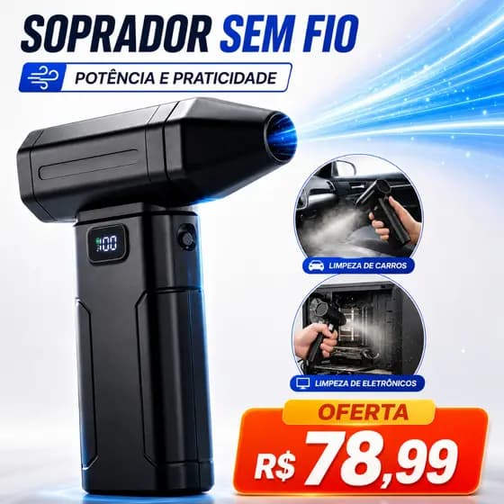 Kit Mini Soprador Ar Turbo Jato 130000 Rpm Portátil 5 Vezes Mais Potente Computador Churrasqueira