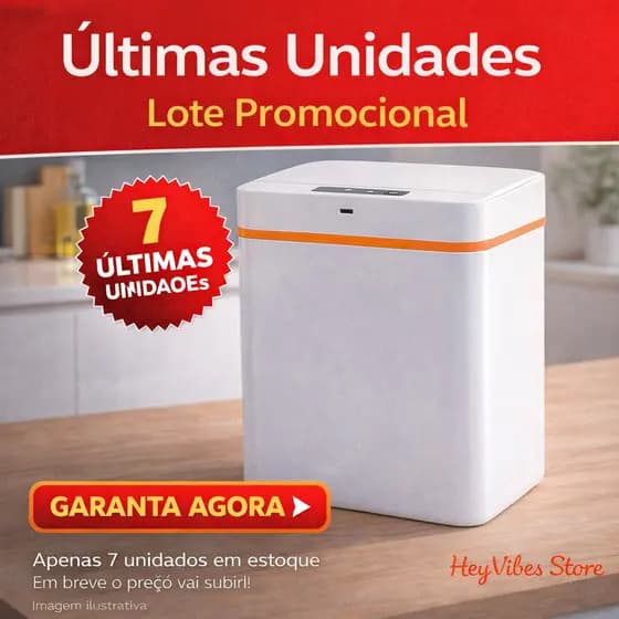 Lixeira Inteligente Sensor Automática 14L Banheiro Balde Movimento Recarregável Lixo