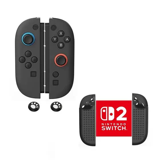 CAPA PRETA CASE JOYCON 2 ANTIDERRAPANTE NINTENDO SWITCH 2 SILICONE PROTEÇAO