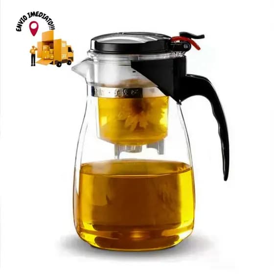 Chaleira Chá Vidro Infusor 900ml Bule Chá Bule Com Aço Inox