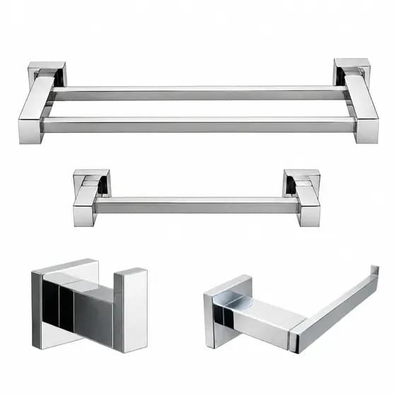 Kit Acessórios Banheiro/lavabo Aço Inox 4 Peças Q4C