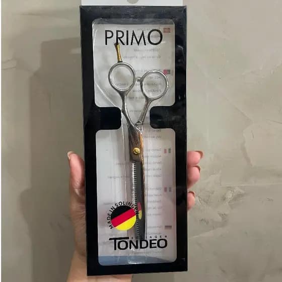 TESOURA TONDEO TESOURA DE CABELO 6,5 FIO ALEMÃO TESOURA DENTADA DESFIADEIRA BARBEIRO CABELEIREIRO DESBASTE