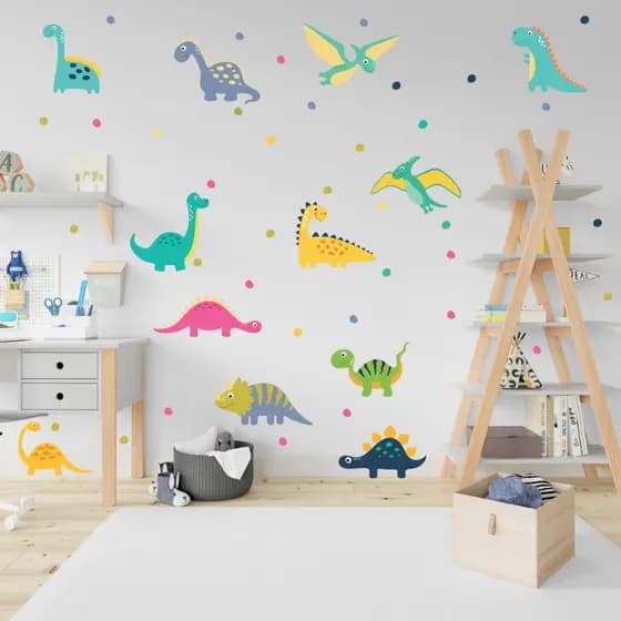 Adesivo de Parede Infantil Dinossauros Quarto Menino Bebe