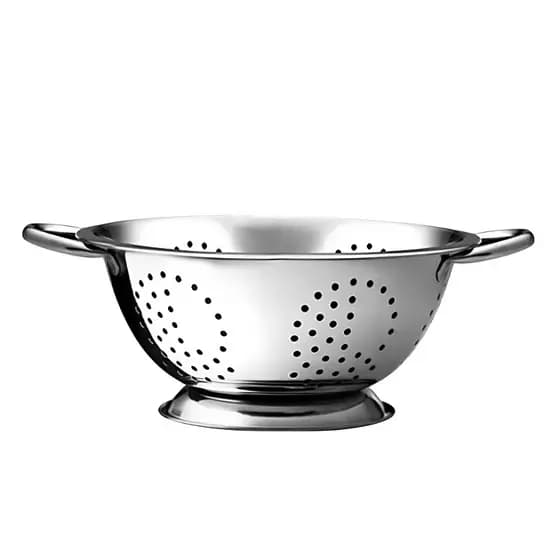 Kit 2 Escorredor De Massa Multiuso Macarrão Arroz Legumes Inox 24cm