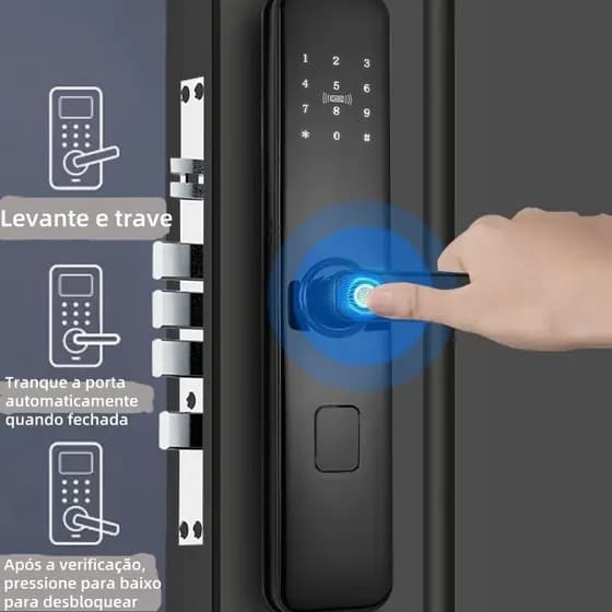 Fechadura Digital Biométrica Eletrônica Touch Biometria cartão tecnologia
