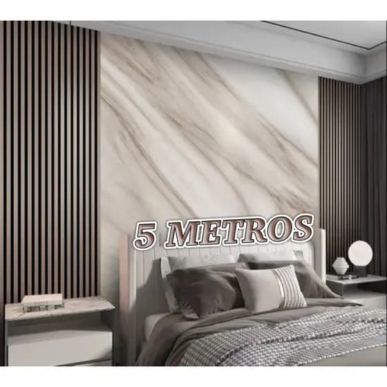 Papel de Parede Mármore 3D 5 METROS x 45CM Adesivo Autocolante para Sala, Quarto