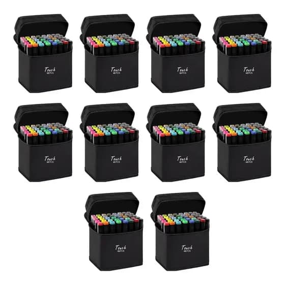 Kit 48 Canetinha Marcador Caneta Ponta Dupla 48 Cores Aquarela - Atacado para Revenda