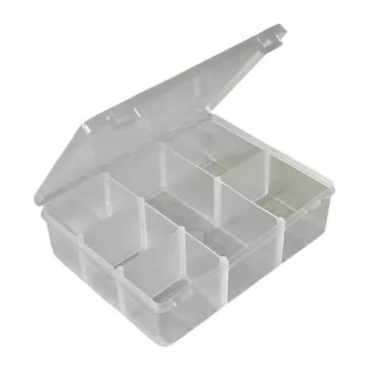 CAIXA ORGANIZADORA COM 6 DIVISÓRIAS TRANSPARENTE 10cm X 13cm unidade