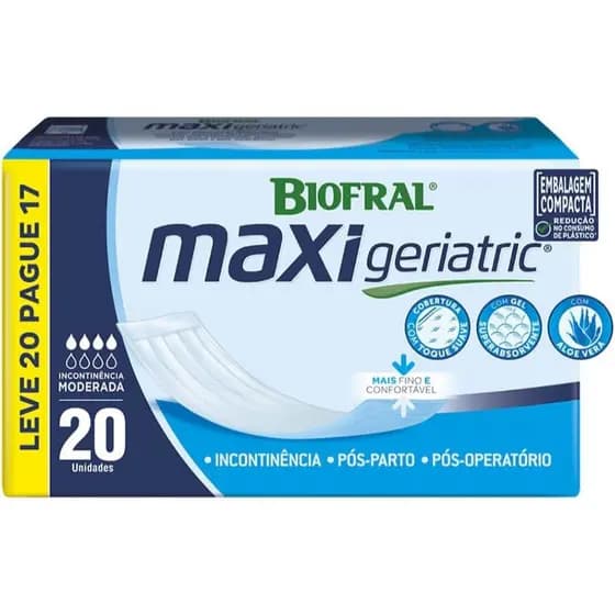 Absorvente Biofral Maxi Geriátrica Unissex - Leve 20 Pague 17 Unidades