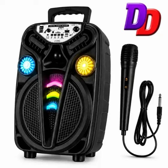 Caixa de som Grande Soundbar Potente 3000w Bluetooth Microfone karaoke com Alça Bass Play Led RGB
