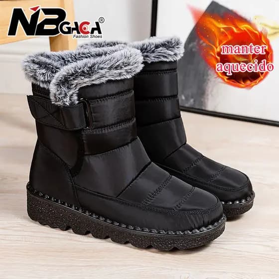 Botas Femininas De Inverno Para Neve Antiderrapante Impermeável Ao Ar Livre Confortável Caminhada Sapatos De Algodão Que