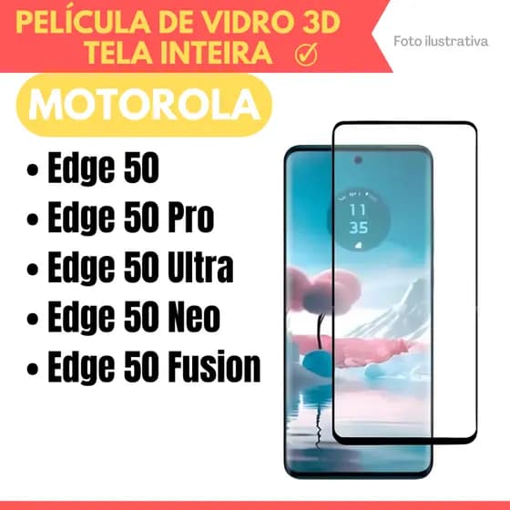 Película de Vidro 3D Para Motorola Moto Edge 50 / Edge 50 Pro / Edge 50 Ultra / Edge 50 Neo / Edge 50 Fusion /.