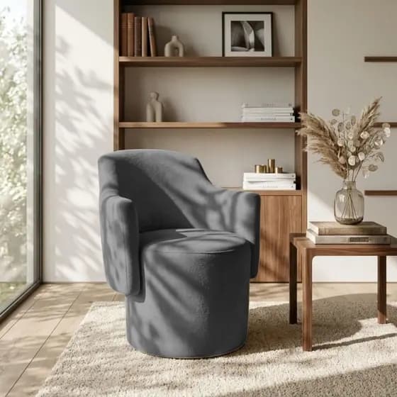 Poltrona Ergonômica para Escritório de Luxo Decorativo Salão Contemporânea Resistente Tecido Bouclé