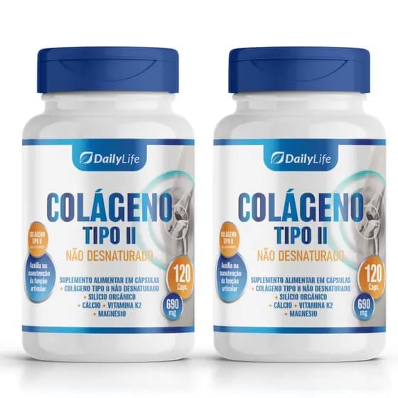 Colageno Tipo 2 Não Hidrolisado 120 Cápsulas Orignal Dailylife