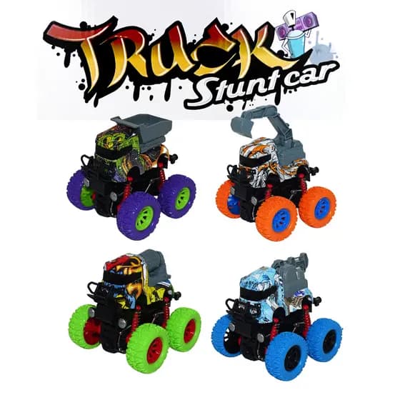 Carrinho A Fricção Com Amortecedor TRUCK STUNT CAR 4x4 Giro 360º - HM TOYS