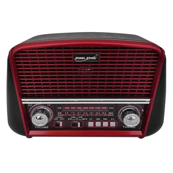 Radio Song Star2258UBT Com Lanterna Bluetooth Am Fm Usb Aux Sd Caixa De Som Antena Analogico-HM TOYS