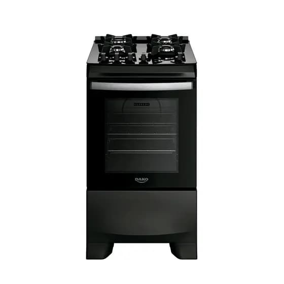Fogão 4 Bocas Dako Supreme Black Digital Mesa Vidro Bivolt
