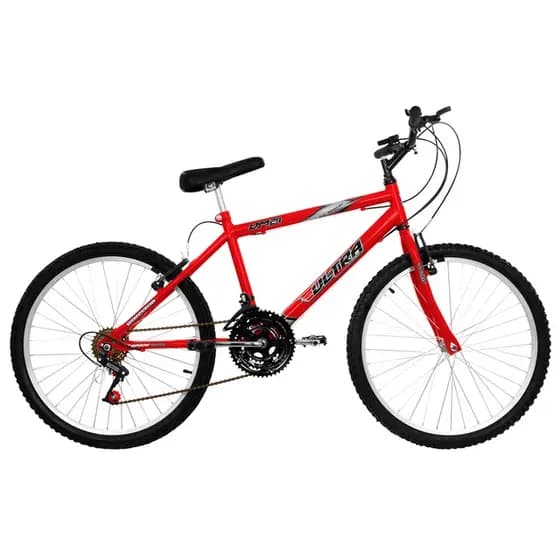 Bicicleta Bike Aro 24 Ultra Bikes Solid 18 Marchas Feminina e Masculina Tamanho Aro 24 Polegadas Várias Opções de Cores