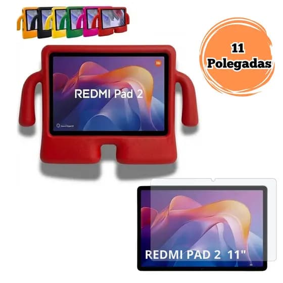 Capa Infantil com Bracinhos + Película Xiaomi Redmi Pad 2 11 2025