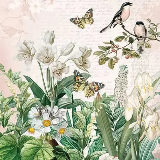 Guardanapo Para Decoupage Ambiente 33X33cm Jardim De Flores C/20