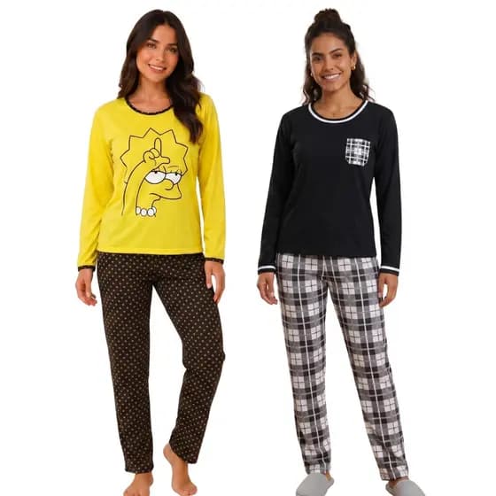 Pijama Feminino Adulto / Pijama de Inverno / Pijama Longo