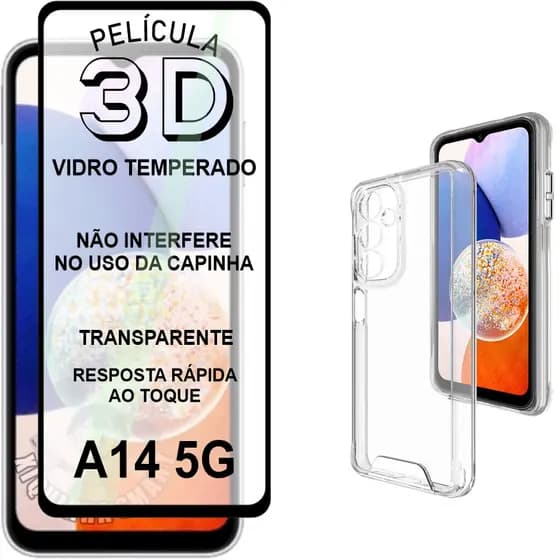 Película de Vidro 3D Samsung A14 5G Alta Resistencia