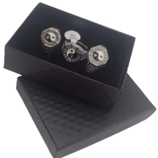 Anel Prateado YIN YANG Aço Inox 316L.