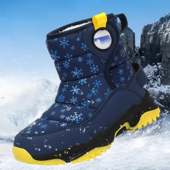 Botas De Neve Quentes De Inverno Infantis Unissex | Tênis Esportivos Antiderrapantes De Couro Da Moda