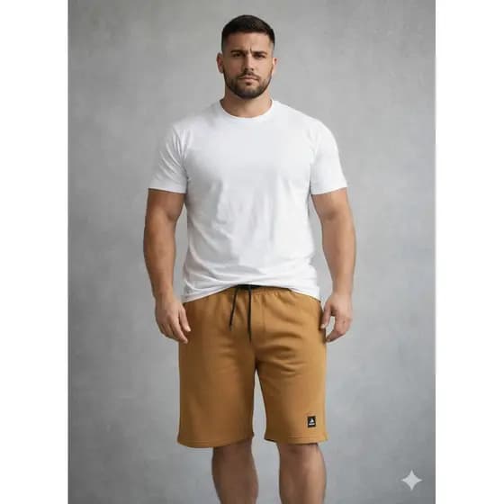 Bermuda Moleton Elástico Masculina Leve Respirável Confortável Moderna Fashion Casual Versátil