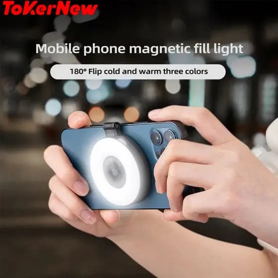 Mini Magnetic Selfie Ring Light Smartphone Magnetic Fill Light Lamp Pocket Selfie Light for Smartphone ToKerNew
