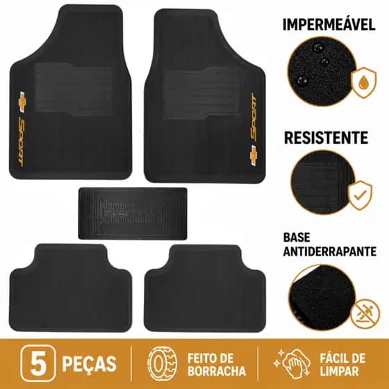 Tapete Automotivo Chevrolet Carro borracha 5 Peças