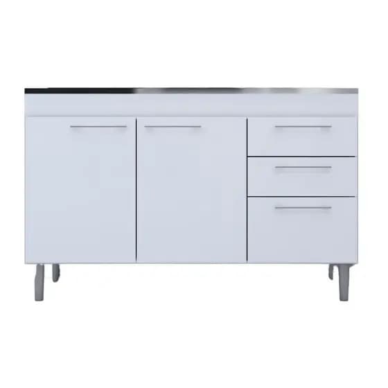 Balcão para Pia Cozinha Branco MDF Organizador Moderno