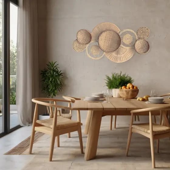 Kit peneiras Palha Decoração Parede Boho Vintage Praia Campo Samambaia