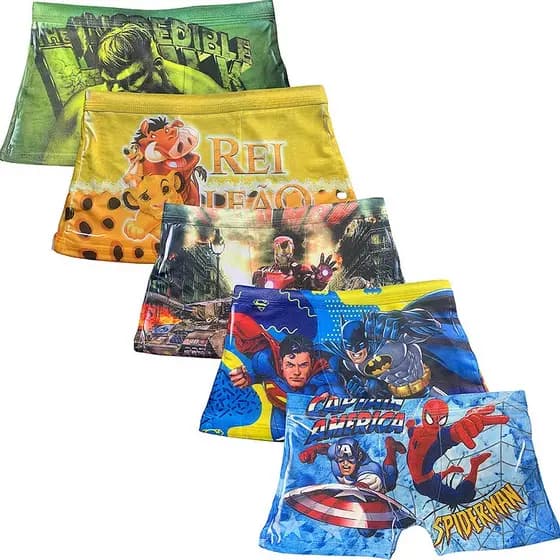 KIT 10 CUECA BOX PERSONAGENS