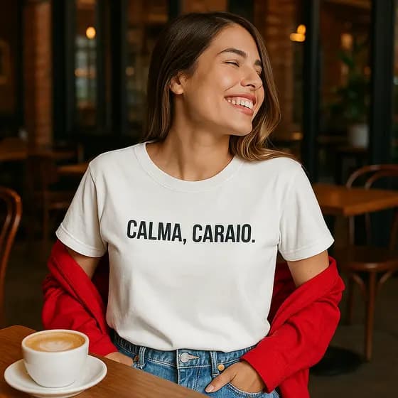 Camiseta Feminina Estampada Calma Cores Variadas