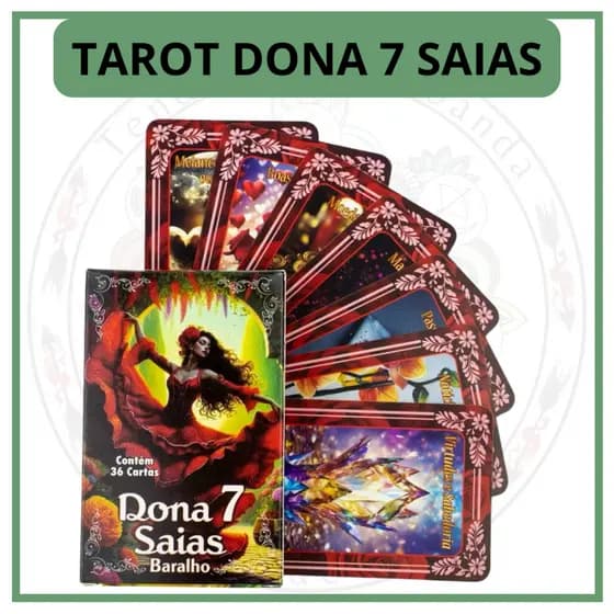 Baralho Tarot Dona 7 Saias Pomba Gira 36 Cartas com Manual
