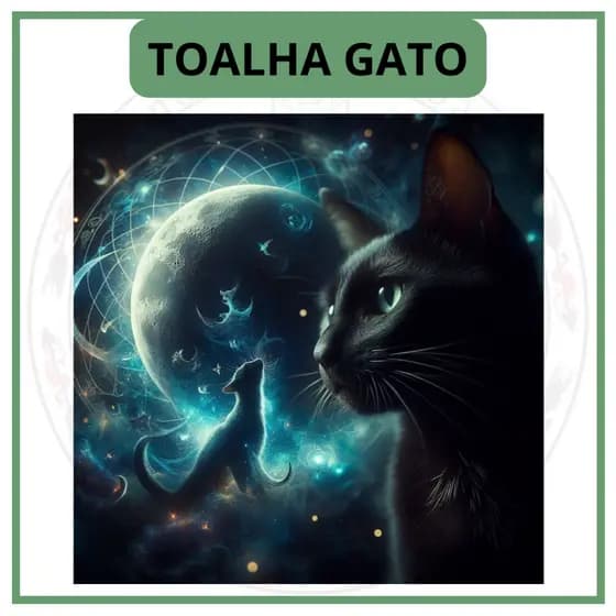 Toalha para Jogo de Tarot 0,70x0,70cm Gato
