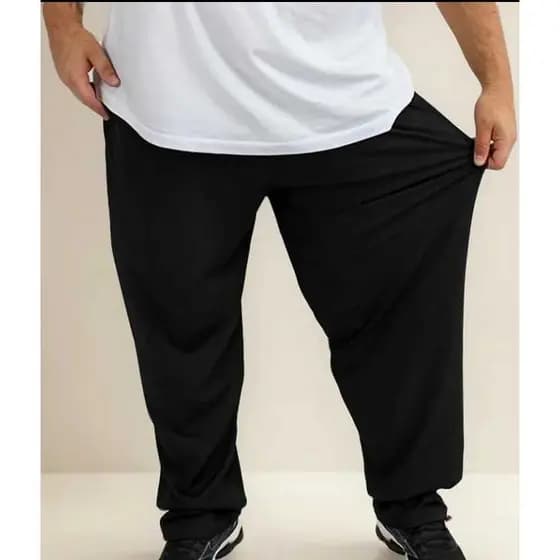 Kit 3 Calças Tactel Elastano Plus Size Treino com Bolsos 2 Laterais e 1 Traseiro