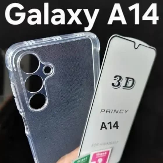 Capinha Samsung Galaxy A14 TPU Transparente ou Kit Capa + Película Vidro 3D Cerâmica Ou Privacidade Proteção Completa