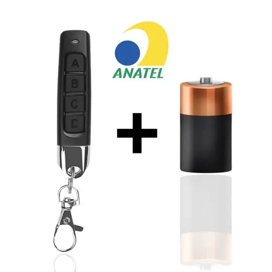 Controle ORIGINAL de Portão Electrónico Remoto Compatível 433Mhz automático Garagem 4 Botões Residencial universal