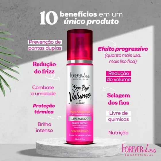 Bye Bye Volume e No Frizz Liso Mágico Forever Liss 200ml