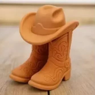 BOTA E CHAPÉU COUNTRY CAUBÓI 3D