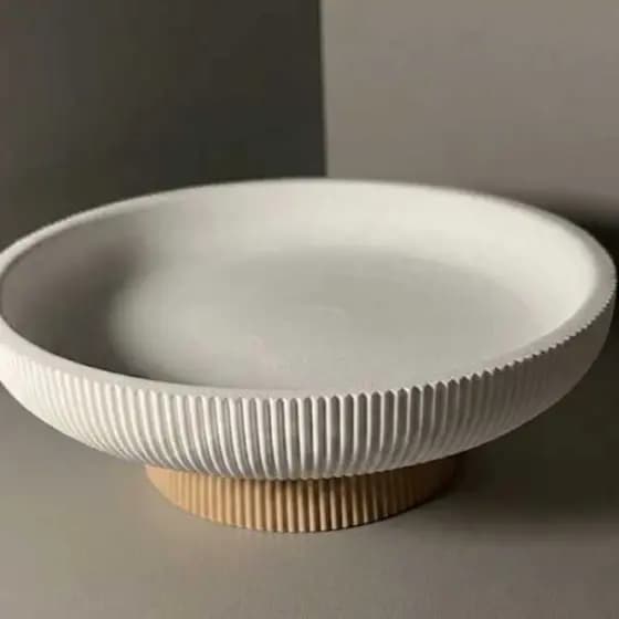 Bandeja Decorativa Canelada Minimalista Premium - Decore Seu Ambiente