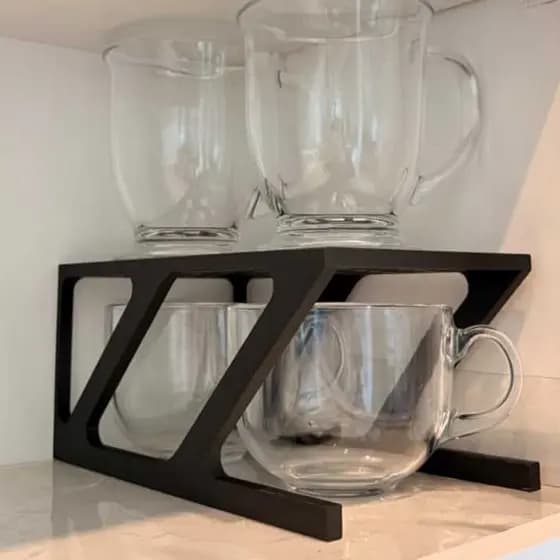 Organizador Empilhável para Xícaras e Canecas | Suporte Cantinho do Café Minimalista